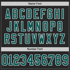 Custom Black Midnight Green-White Mesh Authentic Football Jersey