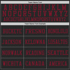 Custom Black Crimson Mesh Authentic Football Jersey