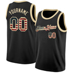 Custom Black Vintage USA Flag-Cream Authentic Basketball Jersey