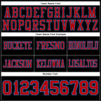 Custom Black Red-Powder Blue Authentic Football Jersey