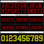 Custom Black Neon Green-Red Authentic Football Jersey