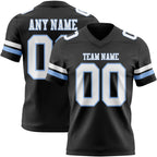 Custom Black White-Light Blue Authentic Football Jersey