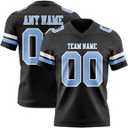 Custom Black Light Blue-White Authentic Football Jersey