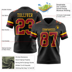 Custom Black Cardinal-Gold Authentic Football Jersey