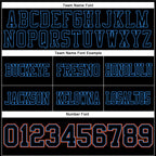 Custom Black Powder Blue-Orange Authentic Football Jersey