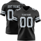 Custom Black Silver Authentic Football Jersey