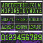 Custom Black Neon Green-Purple 3D Pattern Splash Authentic Football Jersey