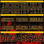 Custom Black Red-Yellow 3D Pattern Splash Authentic Football Jersey