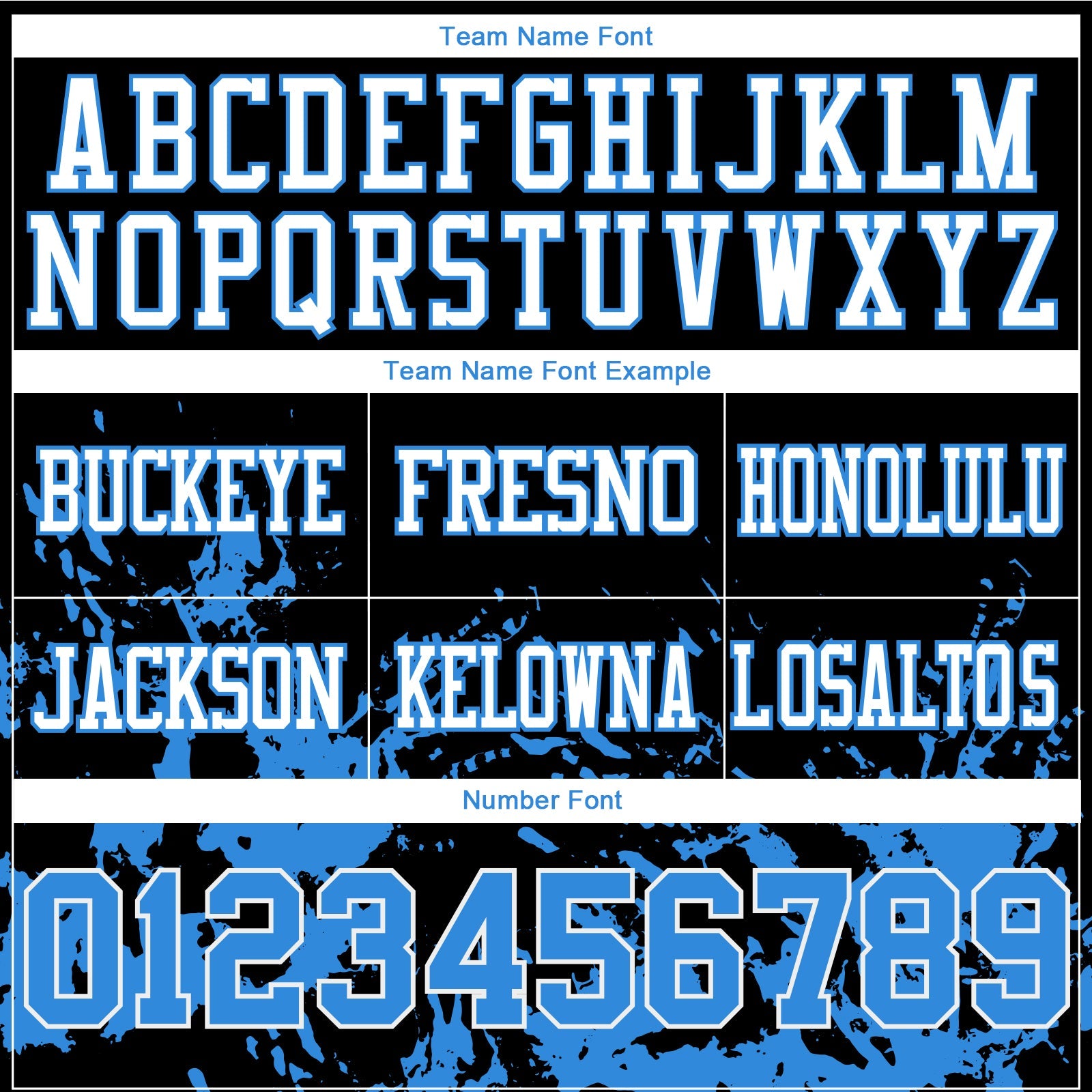 Custom Black Powder Blue-White 3D Pattern Splash Authentic Football Jersey