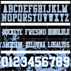 Custom Black White-Light Blue 3D Pattern Splash Authentic Football Jersey