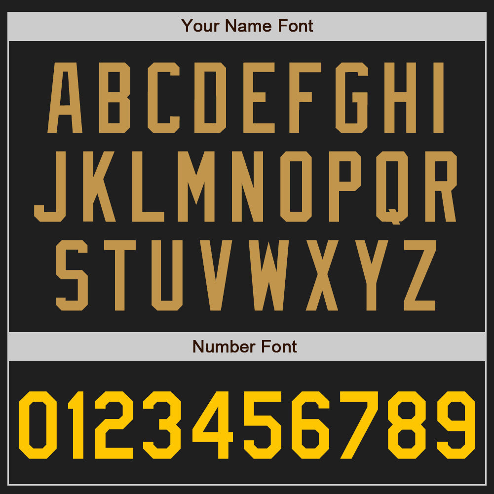 Custom Black Yellow-Old Gold Authentic Baseball Jersey