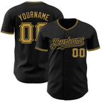 Custom Black Old Gold Authentic Baseball Jersey