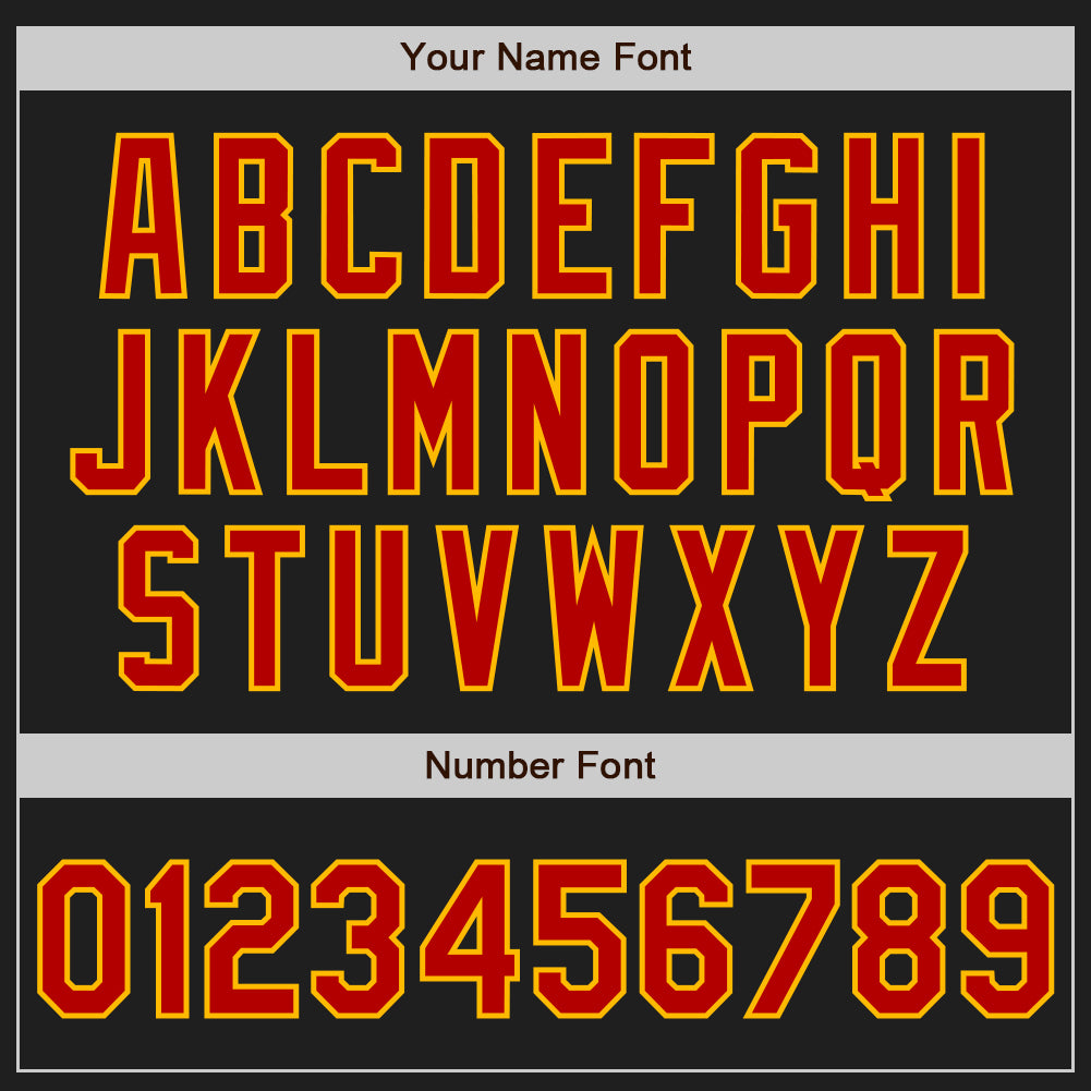 Custom Stitched Black Red-Gold Baseball Pullover Sweatshirt Hoodie