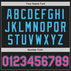 Custom Stitched Black Pink-Sky Blue Baseball Pullover Sweatshirt Hoodie