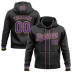 Custom Stitched Black Purple-Old Gold Baseball Pullover Sweatshirt Hoodie