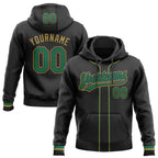 Custom Stitched Black Kelly Green-Old Gold Baseball Pullover Sweatshirt Hoodie