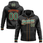 Custom Stitched Black Kelly Green Orange-White Baseball Pullover Sweatshirt Hoodie