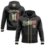 Custom Stitched Black Vintage Mexican Flag-Cream Baseball Pullover Sweatshirt Hoodie