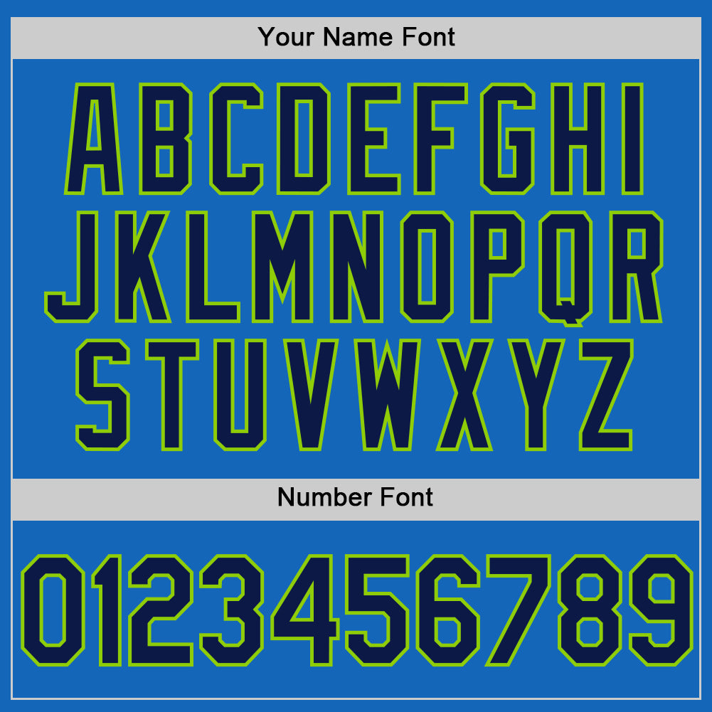 Custom Blue Navy-Neon Green Authentic Throwback Basketball Jersey