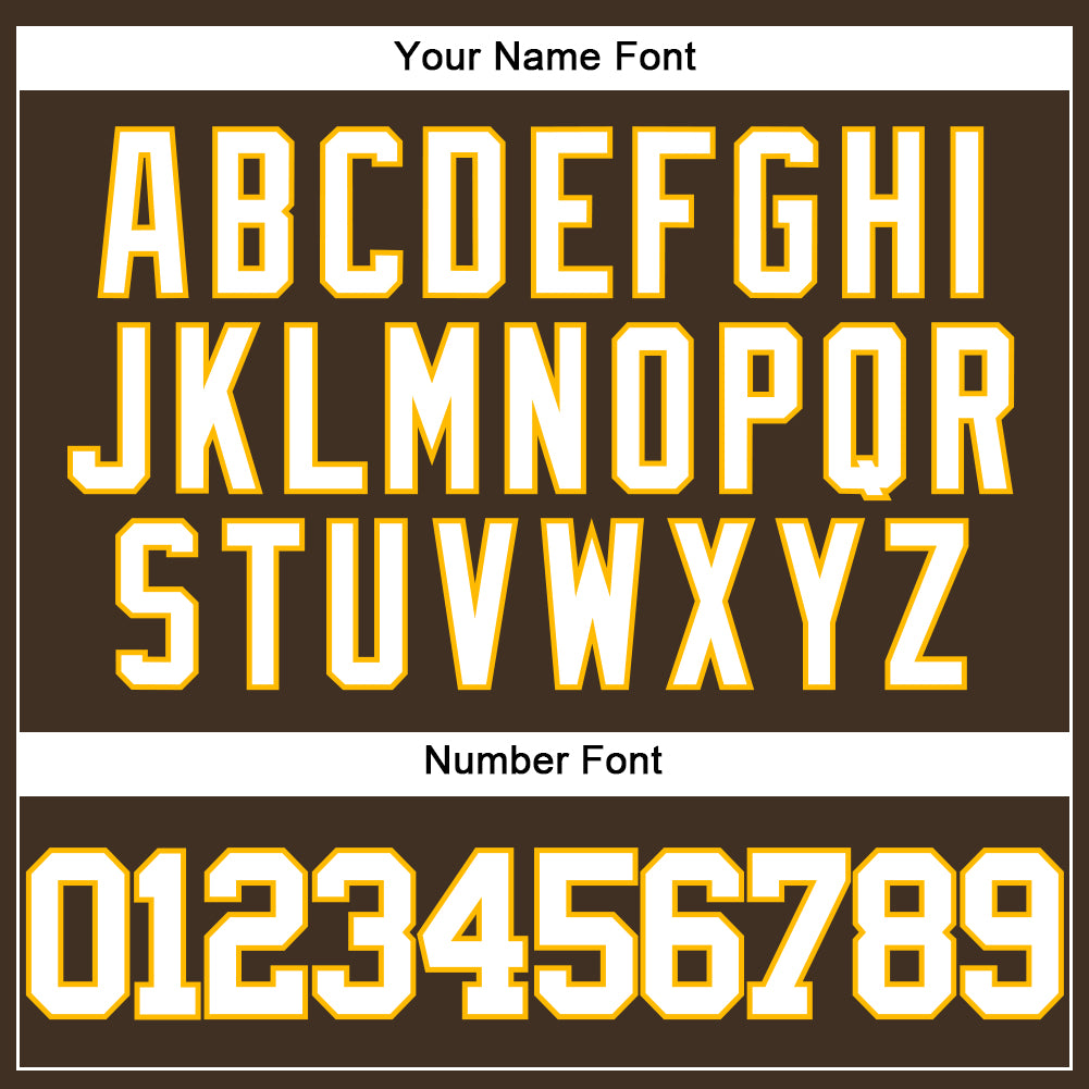 Custom Brown White-Gold Authentic Baseball Jersey