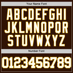 Custom Brown White-Gold Authentic Basketball Jersey