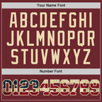 Custom Burgundy Vintage USA Flag-Cream Authentic Basketball Jersey
