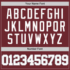 Custom Burgundy White-Gray Authentic Basketball Jersey