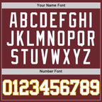 Custom Burgundy White-Gold Authentic Basketball Jersey