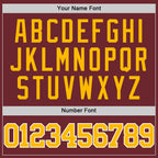 Custom Burgundy Gold-White Authentic Basketball Jersey