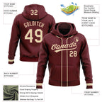 Custom Stitched Burgundy Cream-Burgundy Baseball Pullover Sweatshirt Hoodie