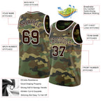 Custom Camo Brown-White Authentic Salute To Service Basketball Jersey