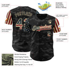 Custom Camo Vintage USA Flag-Cream 3D Authentic Salute To Service Baseball Jersey