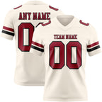 Custom Cream Cardinal-Black Authentic Football Jersey