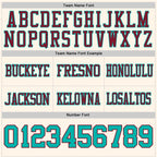 Custom Cream Aqua-Crimson Authentic Football Jersey