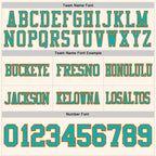 Custom Cream Aqua-Orange Authentic Football Jersey