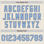 Custom Stitched Cream Light Blue-Steel Gray Baseball Pullover Sweatshirt Hoodie