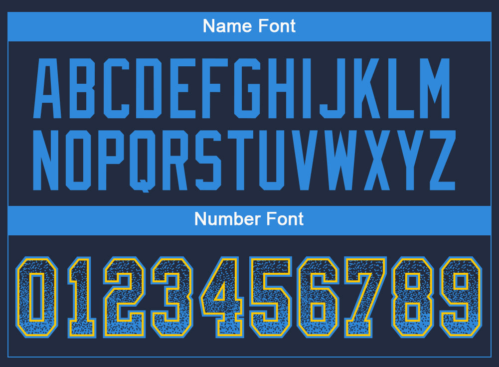 Custom Navy Powder Blue-Yellow Drift Fashion Football Jersey