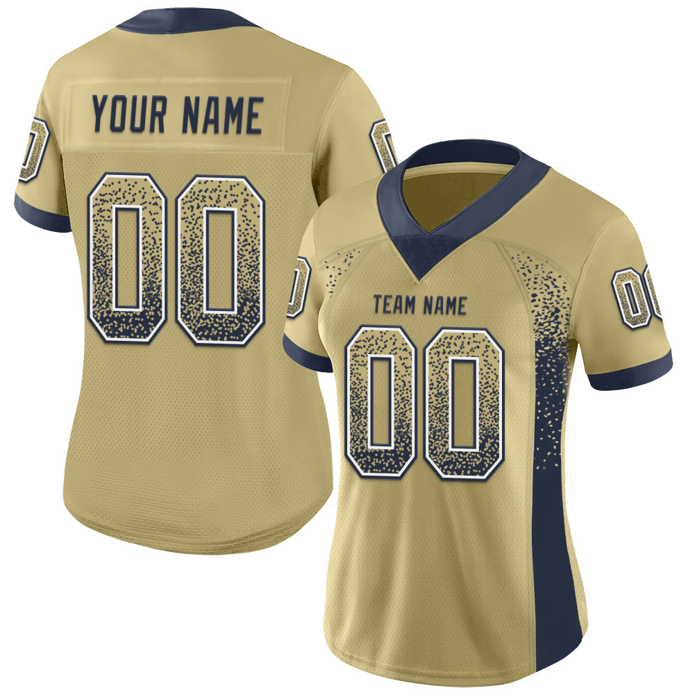 Custom Vegas Gold Navy-White Drift Fashion Football Jersey