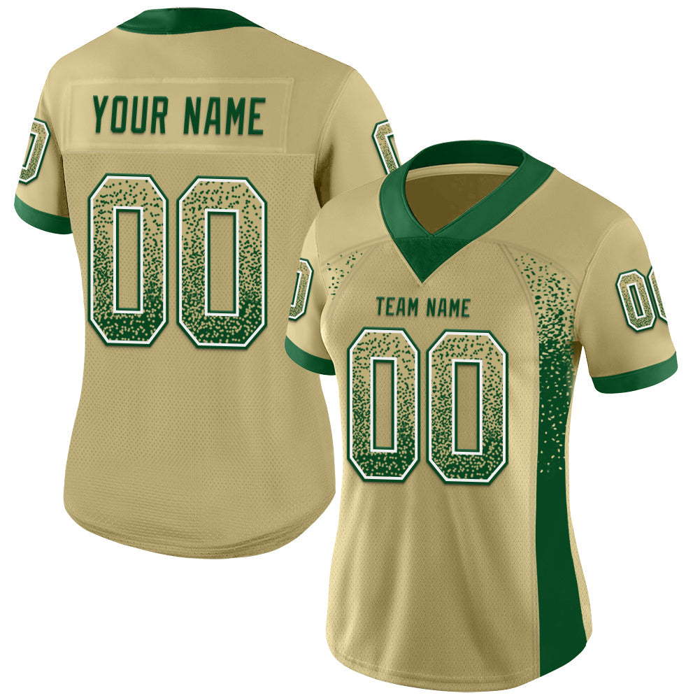 Custom Vegas Gold Green-White Drift Fashion Football Jersey