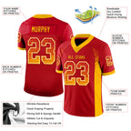 Custom Red Gold-White Drift Fashion Football Jersey