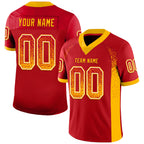 Custom Red Gold-White Drift Fashion Football Jersey