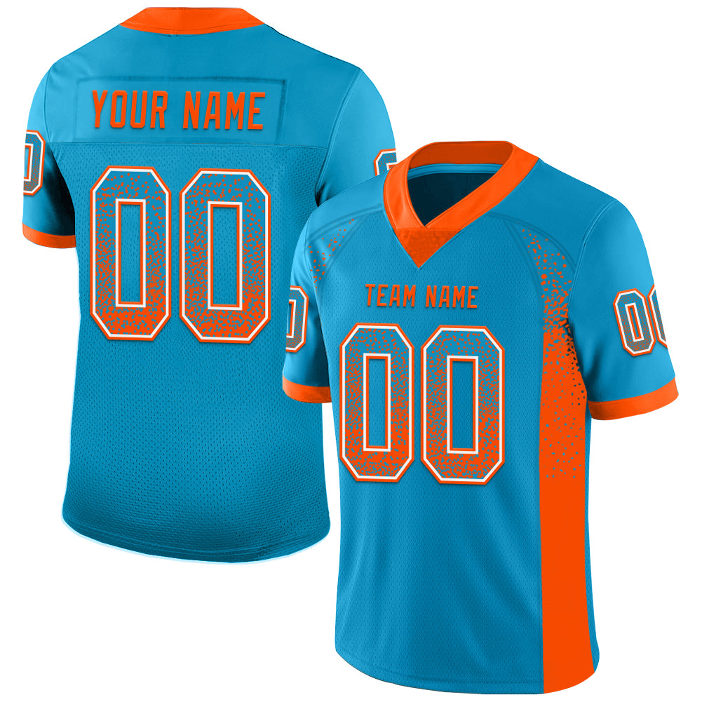 Custom Panther Blue Orange-White Drift Fashion Football Jersey