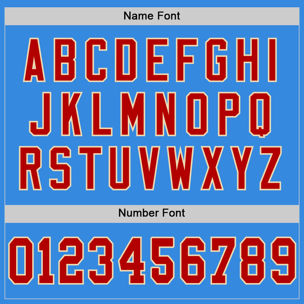 Custom Powder Blue Red-Cream Mesh Authentic Throwback Football Jersey