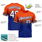 Custom Orange White-Royal Fade Fashion Performance T-Shirt