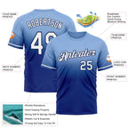 Custom Light Blue Royal-Navy Fade Fashion Performance T-Shirt