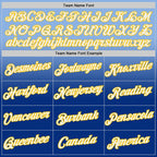 Custom Light Blue Royal-Yellow Fade Fashion Performance T-Shirt