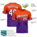 Custom Orange White-Purple Fade Fashion Performance T-Shirt