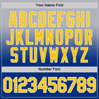 Custom Gray Yellow-Royal Fade Fashion Performance T-Shirt