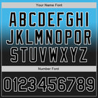 Custom Sky Blue Black-White Authentic Fade Fashion Baseball Jersey