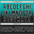 Custom Aqua Black-White Authentic Fade Fashion Baseball Jersey